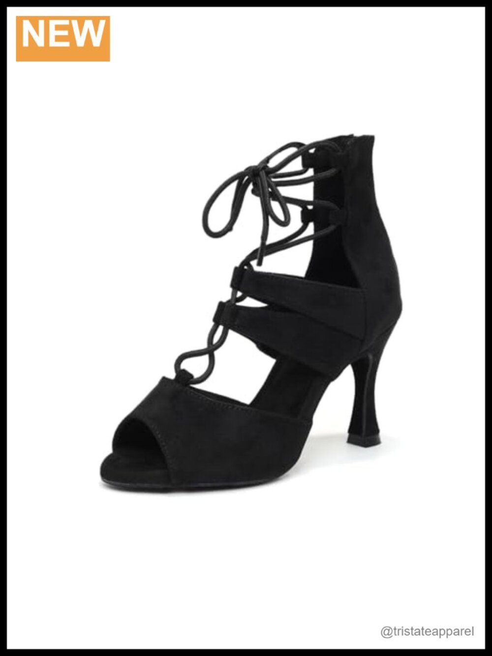 Womens Ballroom Dance Boots Lace Up High Heel Latin Salsa Tango Practice Shoes